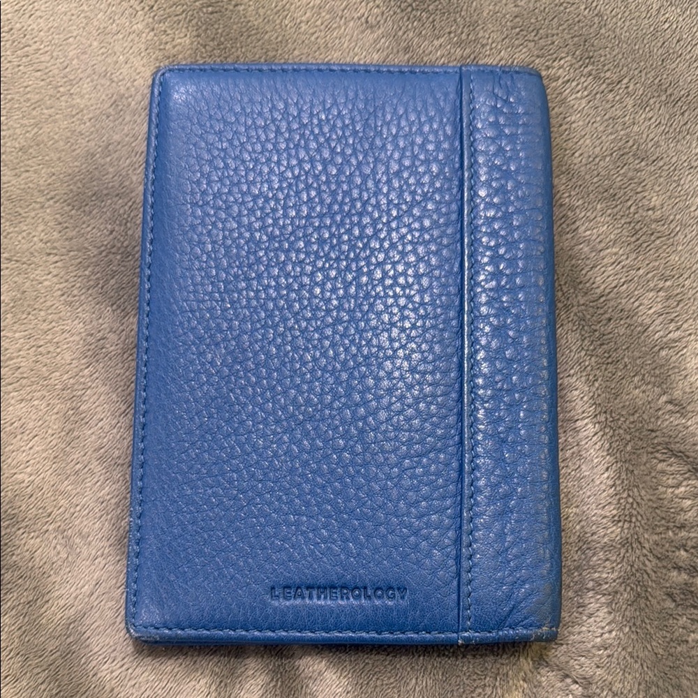 Blue Leather Passport Holder - Picture 3 of 3